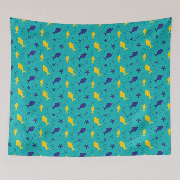Item preview, Happy fish swimming in the sea designed and sold by studiodrchicken.
