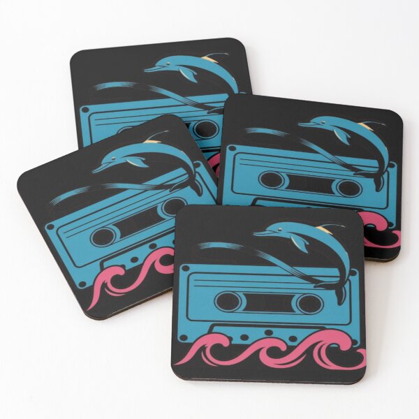 Item preview, Retro Cassette Tape with Dolphin and Waves designed and sold by DailySparks.