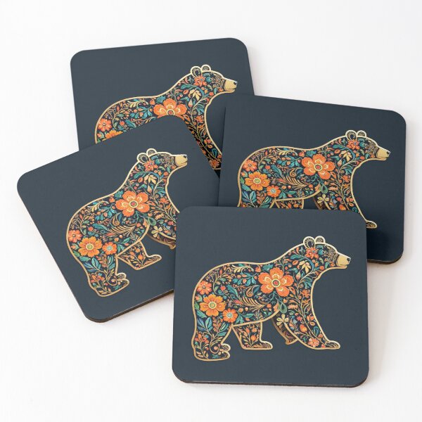 Item preview, Floral Bear – Botanical Folk Art Animal | Boho Nature Inspired Bear Design designed and sold by LONE SPIRIT CO..