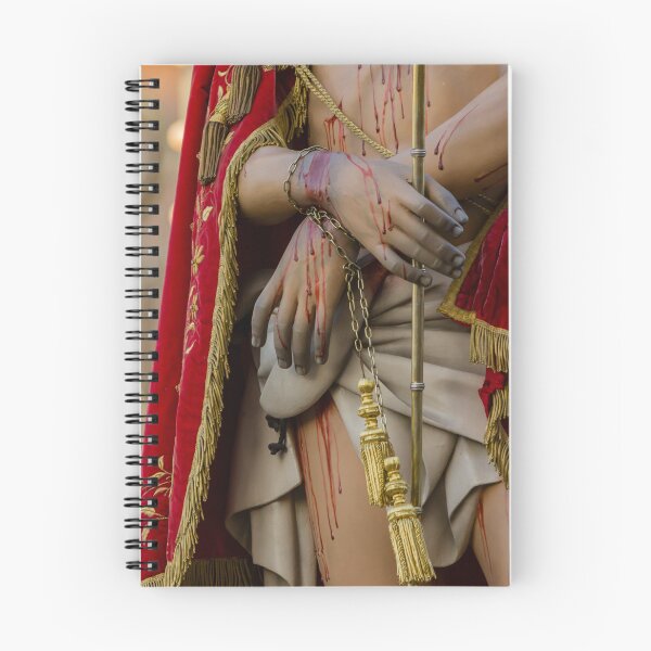 Item preview, Close Up Of Jesus Statue With Blood-Streaked Hands, Red Robe, Chains And Gold Tassels designed and sold by Nmallia.