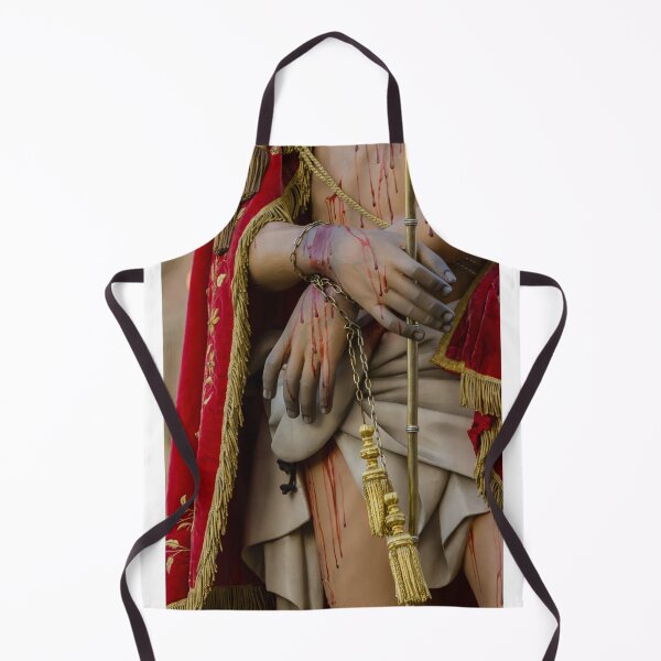 Item preview, Close Up Of Jesus Statue With Blood-Streaked Hands, Red Robe, Chains And Gold Tassels designed and sold by Nmallia.