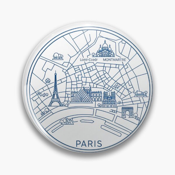 Item preview, Paris City Map and Landmarks Stamp Sticker designed and sold by aivibesfunny.