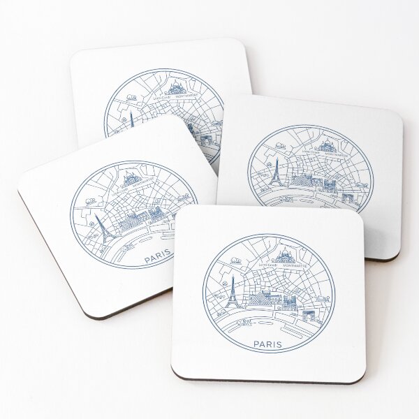 Item preview, Paris City Map and Landmarks Stamp Sticker designed and sold by aivibesfunny.