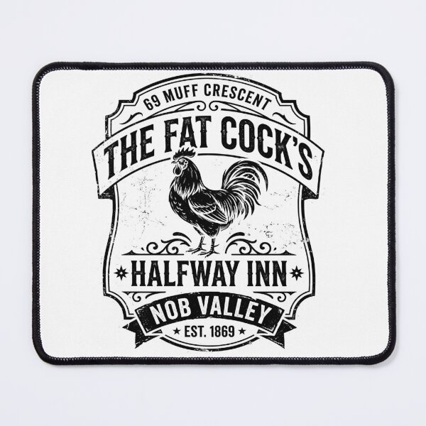 Item preview, The Fat Cock’s Halfway Inn Vintage Rooster Parody designed and sold by ArcaneArtistry.