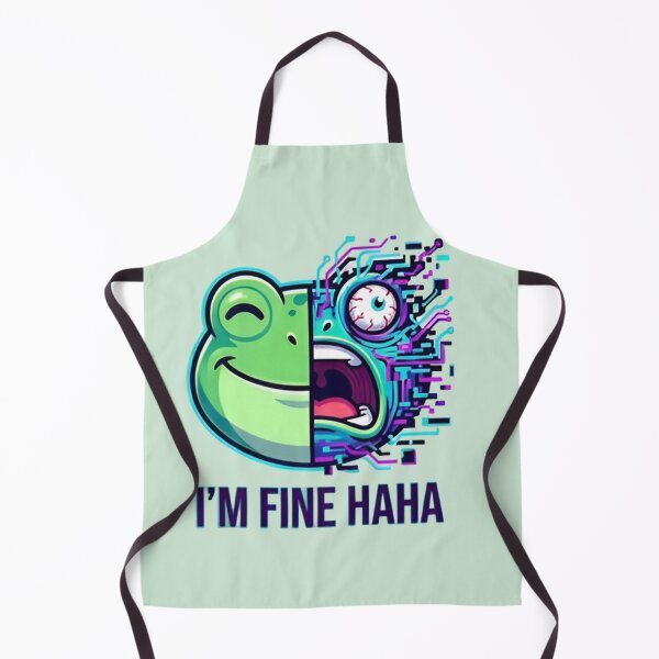 Item preview, “I’m Fine Haha” Frog Meme Shirt – Funny Anxiety Frog Split Face Emotional Chaos Tee designed and sold by ZyxDes.