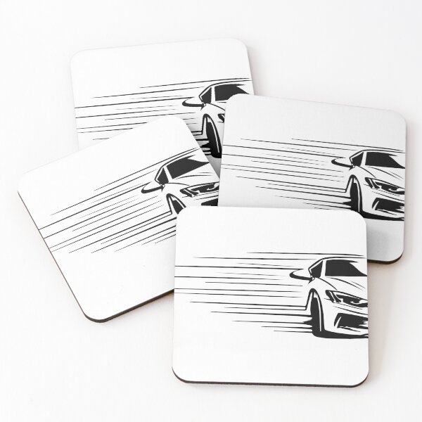 Item preview, Bold, high-contrast line art of a car racing forward with sweeping streaks to convey rapid motion. Ideal for topics on speed, transportation designed and sold by Dejbar.