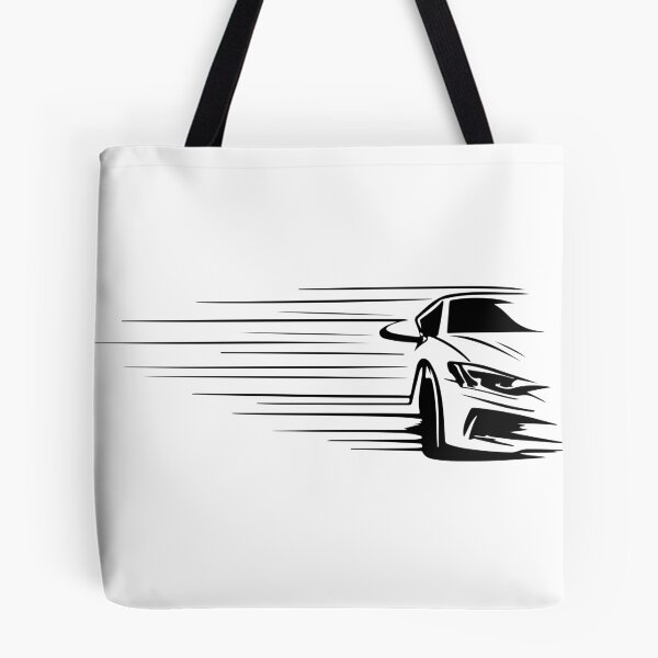 Item preview, Bold, high-contrast line art of a car racing forward with sweeping streaks to convey rapid motion. Ideal for topics on speed, transportation designed and sold by Dejbar.