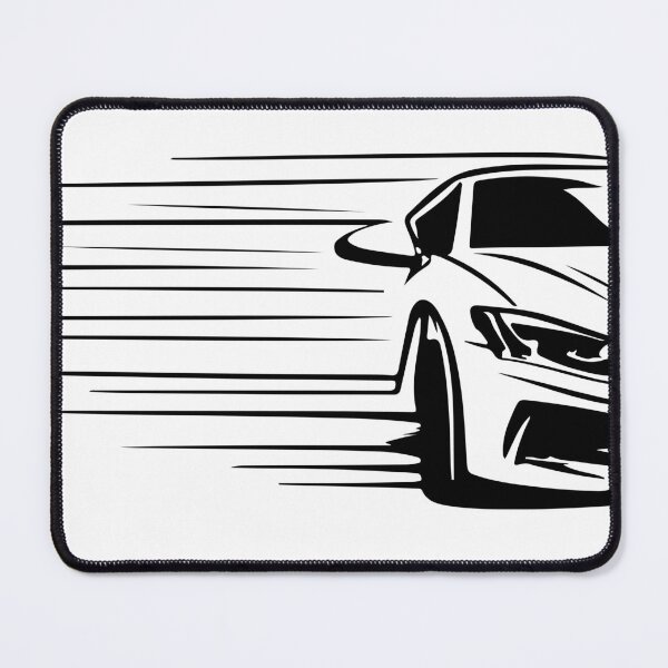Item preview, Bold, high-contrast line art of a car racing forward with sweeping streaks to convey rapid motion. Ideal for topics on speed, transportation designed and sold by Dejbar.