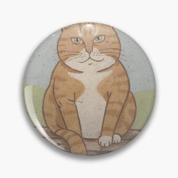 Item preview, Judgmental Ginger Cat Portrait - Folk Art designed and sold by PictorialWhimsy.