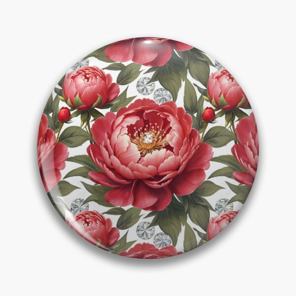 Item preview, Red and White Peonies Floral Seamless Pattern designed and sold by Leylita Design.