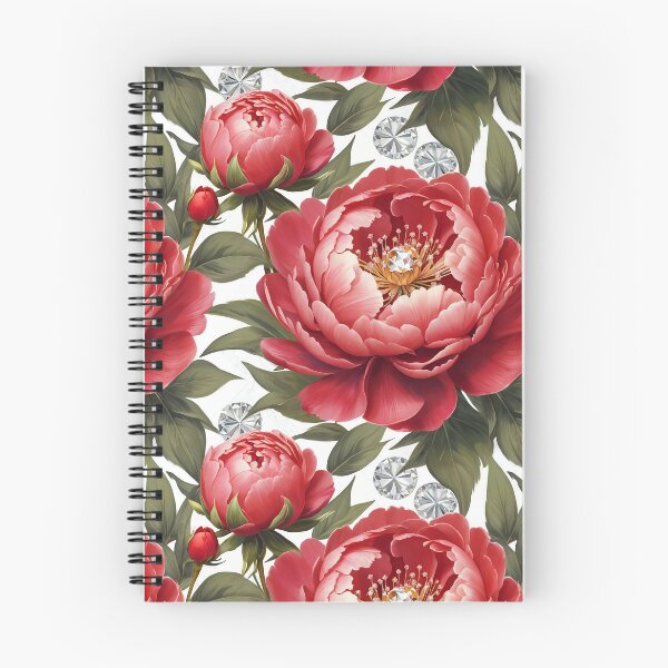 Item preview, Red and White Peonies Floral Seamless Pattern designed and sold by Leylita Design.