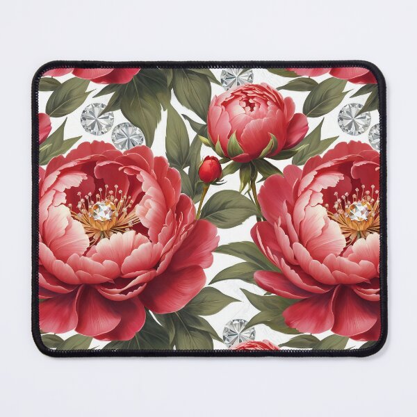 Item preview, Red and White Peonies Floral Seamless Pattern designed and sold by Leylita Design.