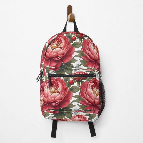 Item preview, Red and White Peonies Floral Seamless Pattern designed and sold by Leylita Design.