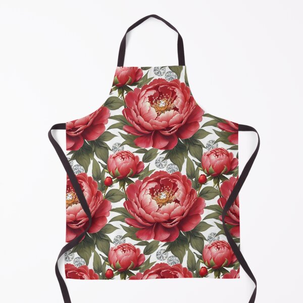 Artikelvorschau, Nahtloses Blumenmuster mit roten und weißen Pfingstrosen entworfen und verkauft von Leylita Design.