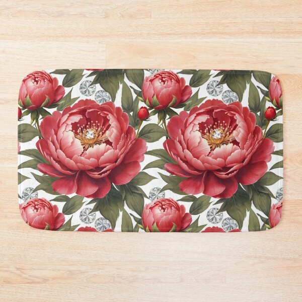 Item preview, Red and White Peonies Floral Seamless Pattern designed and sold by Leylita Design.