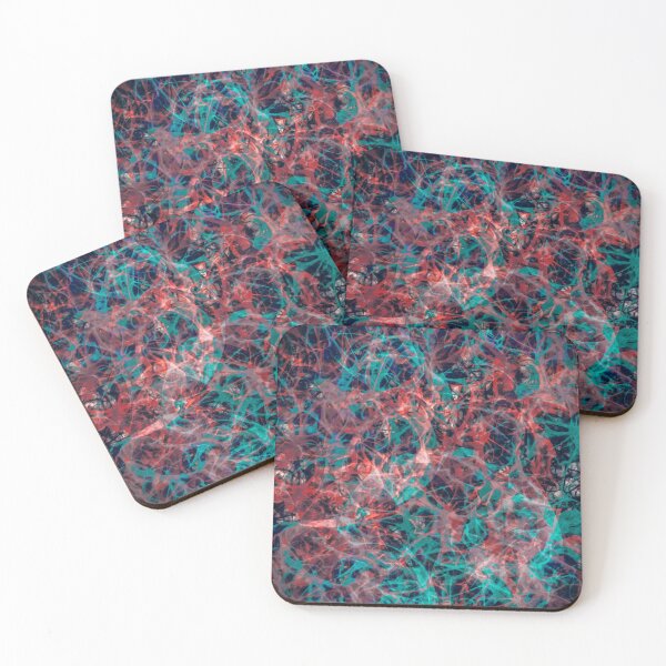 Item preview, Red Teal Abstract Web Pattern – High Contrast Chaotic Texture designed and sold by ElkCreekStudio.