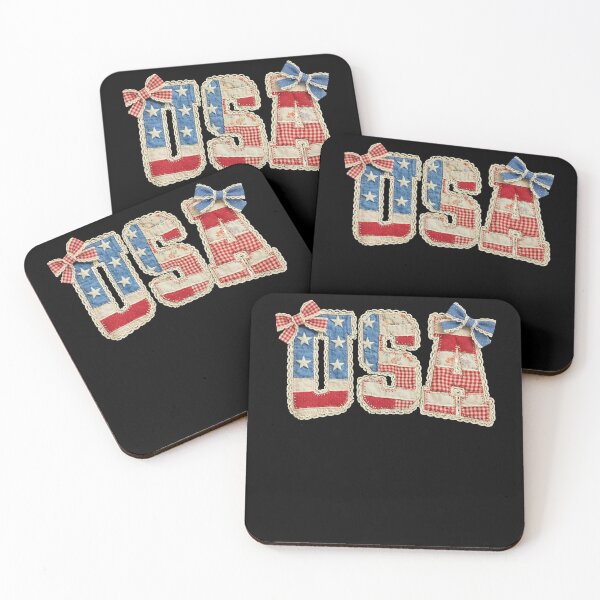 Item preview, USA Patchwork Bow Americana Letter Art designed and sold by margamPagenberg.
