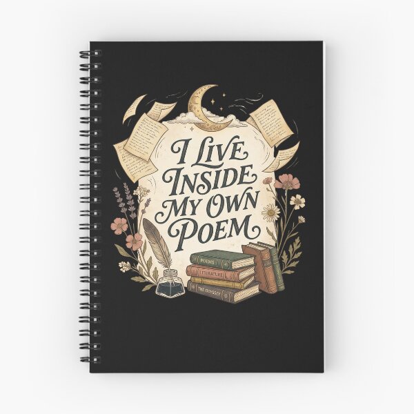 Item preview, I Live Inside My Own Poem Poetcore Aesthetic Book Lover T-Shirt designed and sold by Egyptian king ⭐⭐⭐⭐⭐.