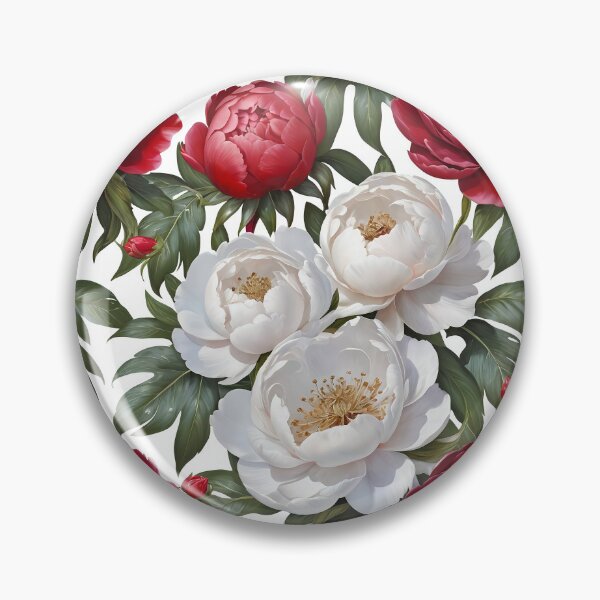 Item preview, Red and White Peonies Floral Seamless Pattern designed and sold by Leylita Design.