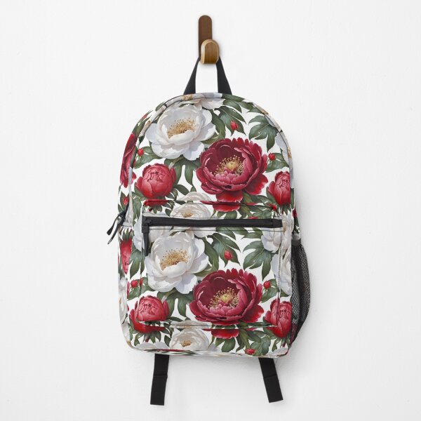 Item preview, Red and White Peonies Floral Seamless Pattern designed and sold by Leylita Design.