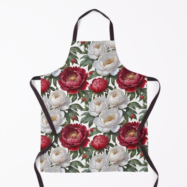 Item preview, Red and White Peonies Floral Seamless Pattern designed and sold by Leylita Design.