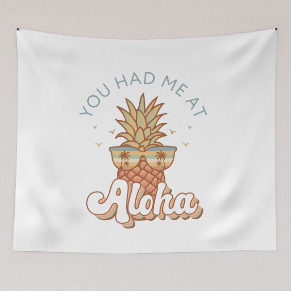 Item preview, You Had Me At Aloha Vintage Tropical - Retro Beach Pineapple Sunset Design designed and sold by KymeraStudio25.