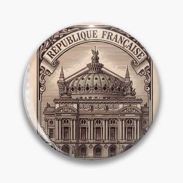 Item preview, Opera Garnier Antique Engraved Stamp Sticker designed and sold by aivibesfunny.