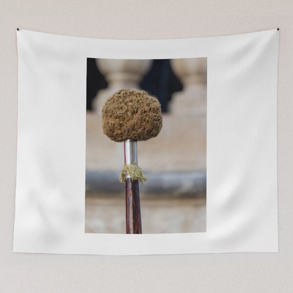 Item preview, Ceremonial Mace With Woven Pom Pom Top And Gold Fringe On Wooden Staff designed and sold by Nmallia.