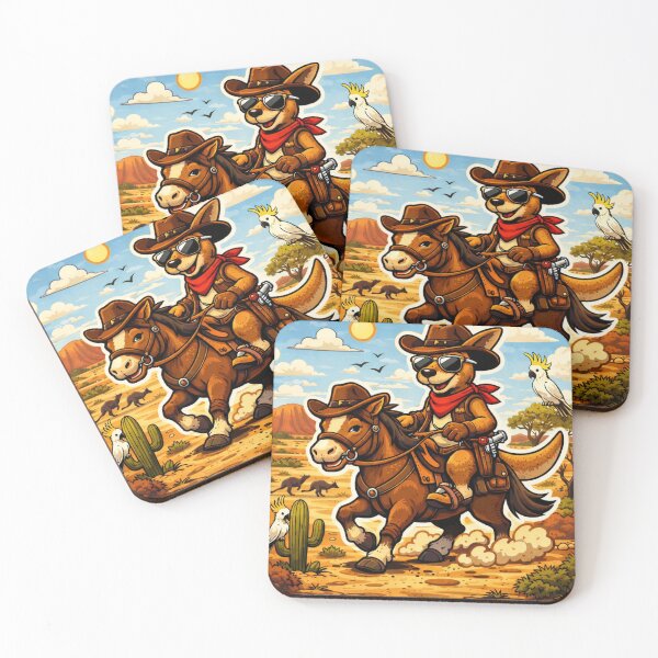 Item preview, Funny Kangaroo Cowboy Sticker – Western Outback Animal – Cute Horse Riding Roo designed and sold by AureliasDesignStudio.