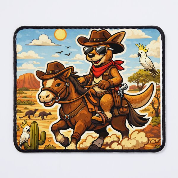 Item preview, Funny Kangaroo Cowboy Sticker – Western Outback Animal – Cute Horse Riding Roo designed and sold by AureliasDesignStudio.