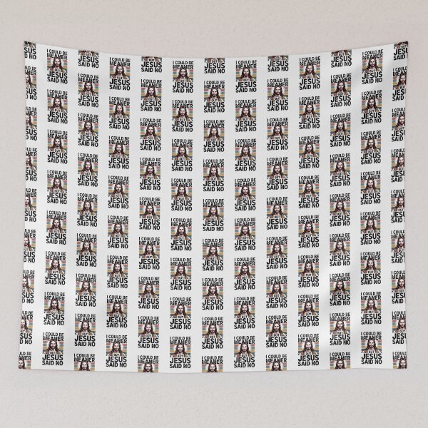 Item preview, I Could Be Meaner But Jesus Said No – Vintage Retro Portrait Christian T-Shirt V3 designed and sold by DarylWelsh2024.