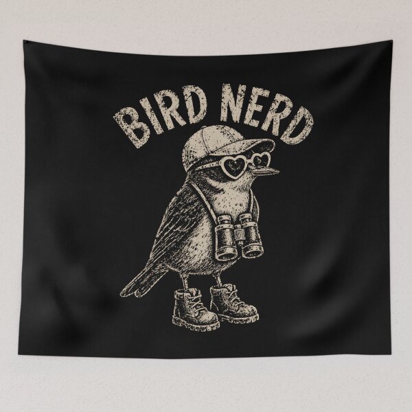 Item preview,  Embroidered Bird Nerd T-Shirt, Funny Bird Watcher Shirt, Bird Lover Gift Tee, Twitcher Nature Shirt, Backyard Bird designed and sold by THREE LITTLE BEANS.