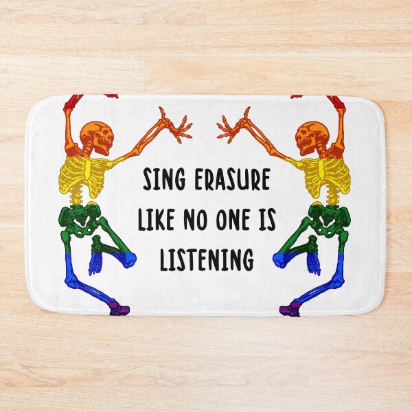 Item preview, “Sing erasure like no one is listening” Skeleton Quote Funny Gothic Skeleton Design designed and sold by Lumennyxart.