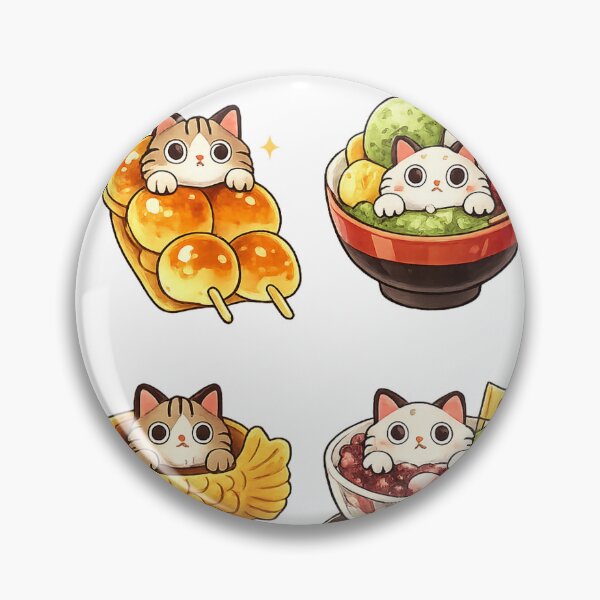Item preview, Japanese Sweets Cats | Cute Kawaii Dessert Cat Collection | Dango Matcha Taiyaki designed and sold by Monchatra.