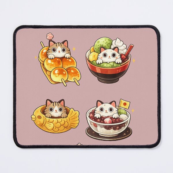 Item preview, Japanese Sweets Cats | Cute Kawaii Dessert Cat Collection | Dango Matcha Taiyaki designed and sold by Monchatra.