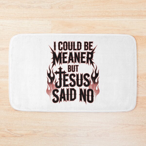 Item preview, I Could Be Meaner But Jesus Said No – Bold Rock Dark Christian T-Shirt V3 designed and sold by DarylWelsh2024.