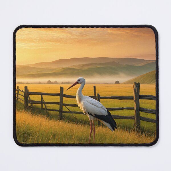 Item preview, Bieszczady Countryside – Peaceful Valley with Stork at Sunrise designed and sold by LONE SPIRIT CO..