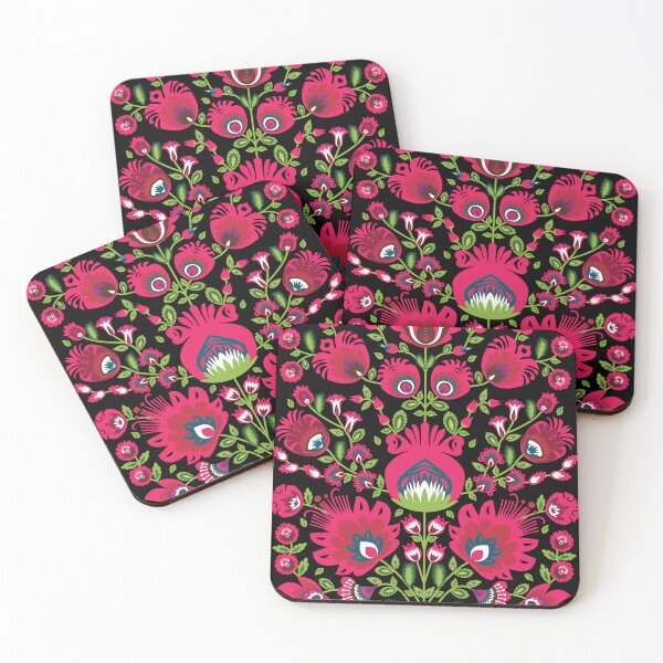Item preview, Pink and maroon folklore Wycinanki designed and sold by FK-UK.