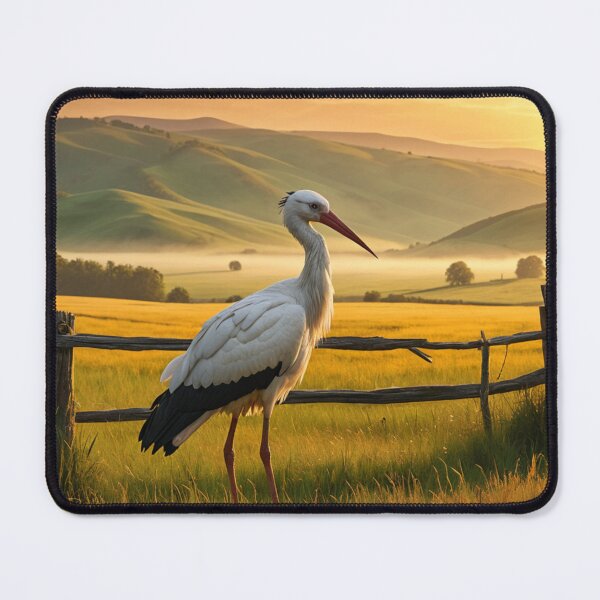 Item preview, Bieszczady Countryside – Peaceful Valley with Stork at Sunrise designed and sold by LONE SPIRIT CO..