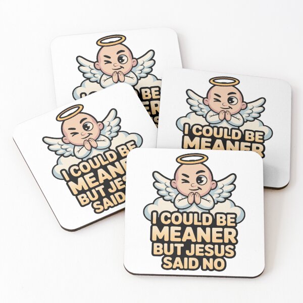 Item preview, I Could Be Meaner But Jesus Said No – Cute Angel Kawaii Christian T-Shirt V3 designed and sold by DarylWelsh2024.