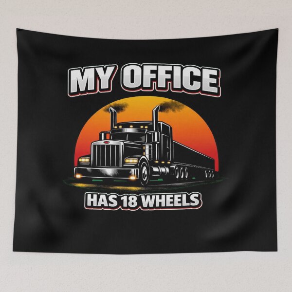 Item preview, My Office Has 18 Wheels Truck Driver Shirt Trucker Lifestyle Tee designed and sold by Timeless Junction.