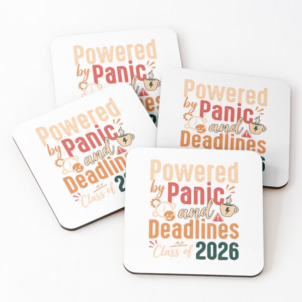 Item preview, Powered by Panic and Deadlines Class of 2026 Funny Graduation for Seniors College High School Grad designed and sold by Im-Ara.