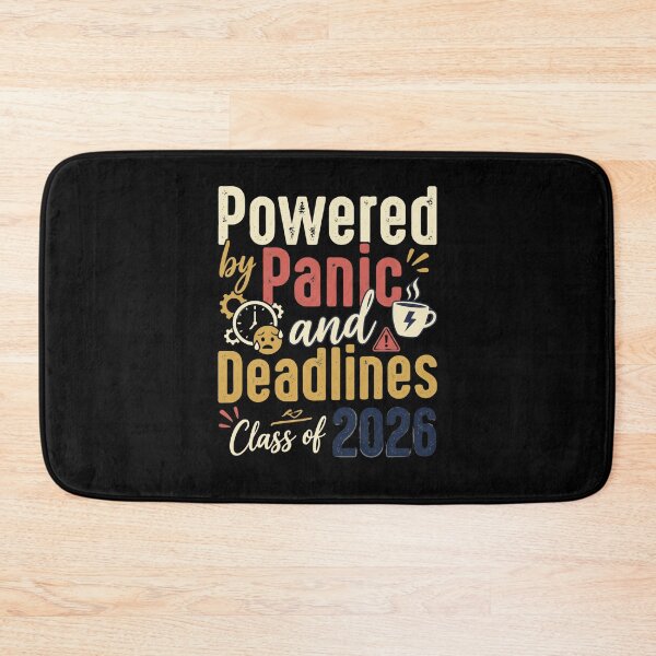 Item preview, Powered by Panic and Deadlines Class of 2026 Funny Graduation for Seniors College High School Grad designed and sold by Im-Ara.