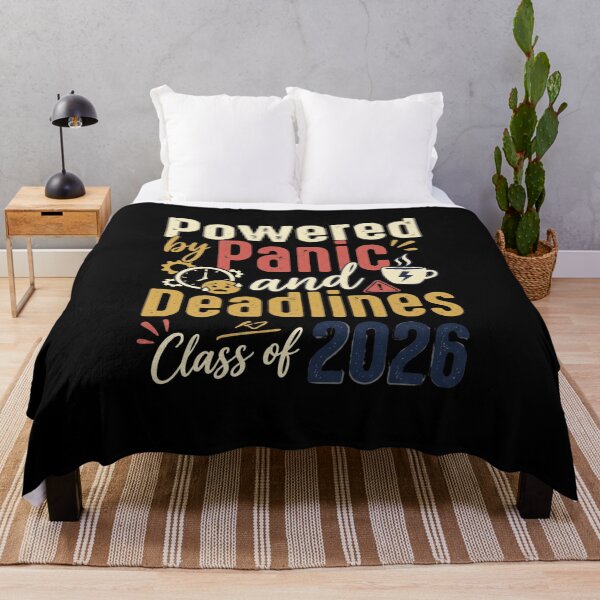 Item preview, Powered by Panic and Deadlines Class of 2026 Funny Graduation for Seniors College High School Grad designed and sold by Im-Ara.