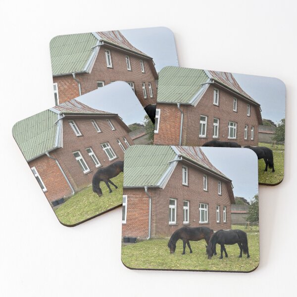 Item preview, Black Horses in a Quiet German Countryside designed and sold by alionakaluta.