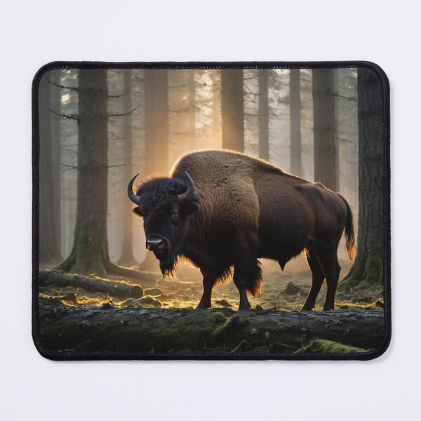 Item preview, European Bison in Forest – Polish Żubr Wildlife at Sunrise designed and sold by LONE SPIRIT CO..