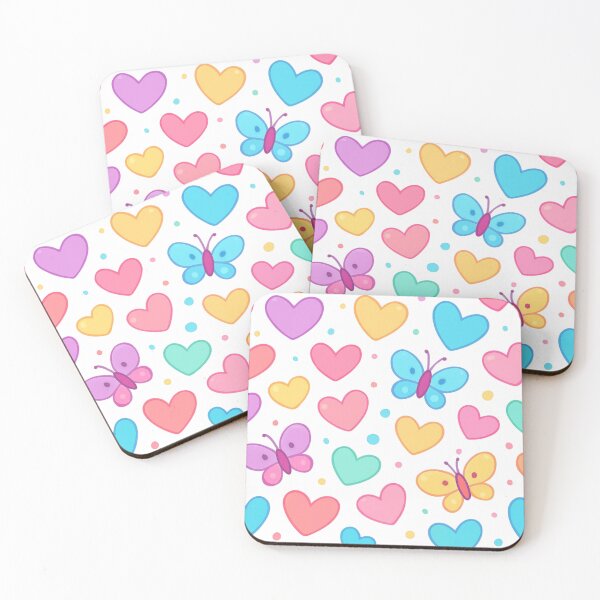 Item preview, Heart and butterfly pattern designed and sold by uunaa.