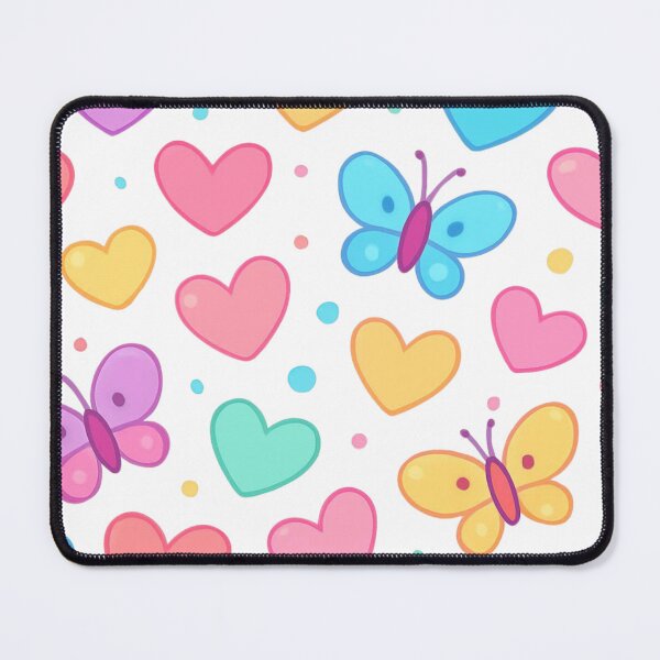 Item preview, Heart and butterfly pattern designed and sold by uunaa.