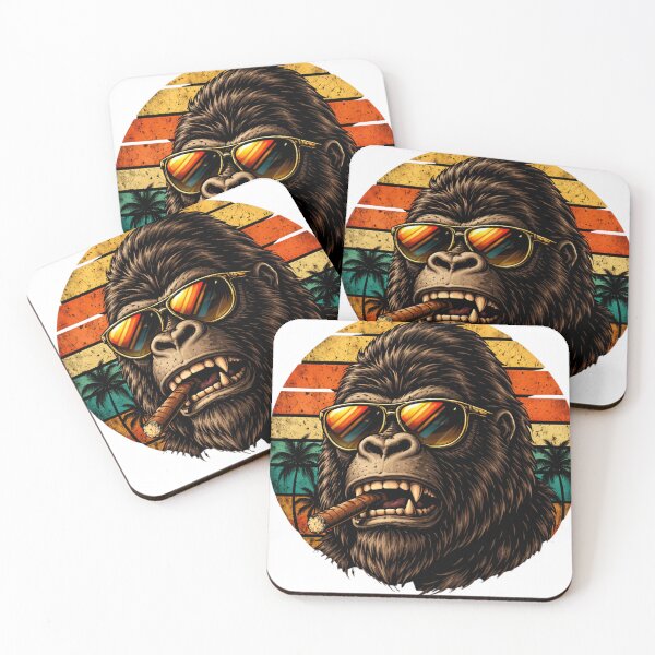 Item preview, Vintage Gorilla with Sunglasses Retro Sunset Cool Ape Graphic T-Shirt Funny Animal Streetwear Design designed and sold by Wear Sculpt.