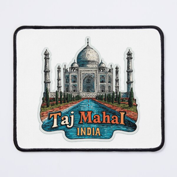 Item preview, Taj Mahal India Vintage Line Art Travel Sticker Illustration designed and sold by Blurbean.
